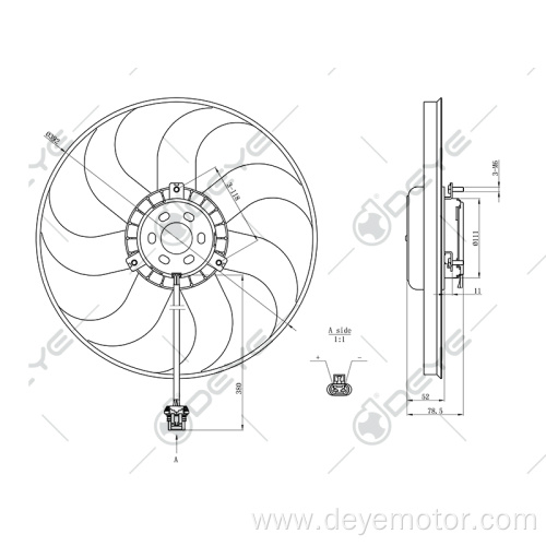 Auto radiator cooling fan for VW GOL.TREND